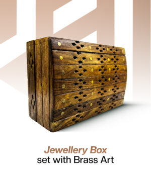 Jewellery Box Set With Brass Art